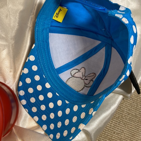 NWT Disney Minnie Mouse PARK Cap with Sequenced EARS! Blue/White Polka Dots💙❤️ - Picture 10 of 11